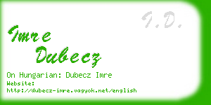 imre dubecz business card